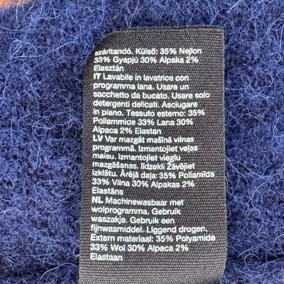 & Other Stories Relaxed Blue Alpaca Wool Blend Diamante Button Long Cardigan XS - Picture 13 of 14